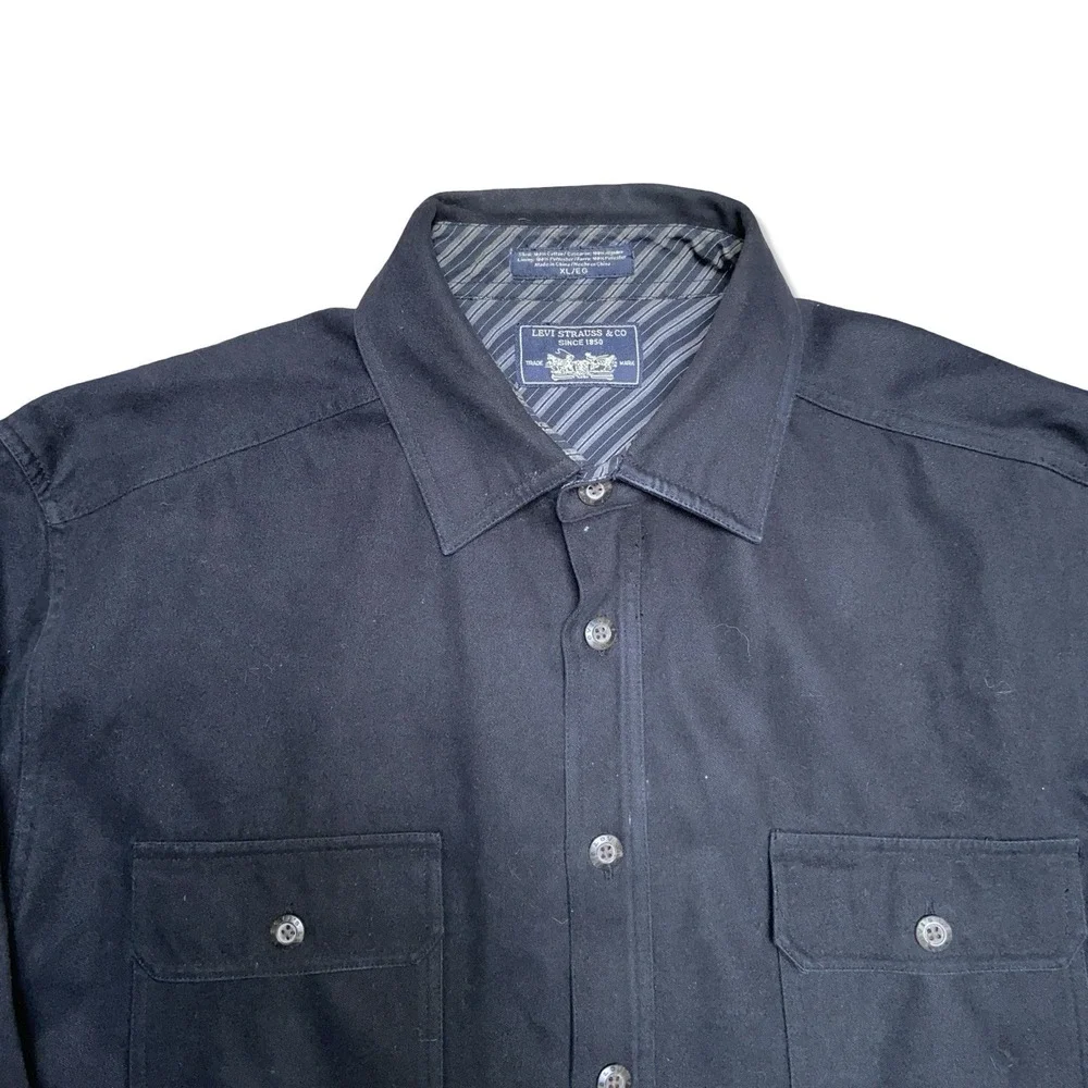 Levi's Heavyweight Work Shirt Mens XL Black Strauss & Co Long Sleeve Button Up